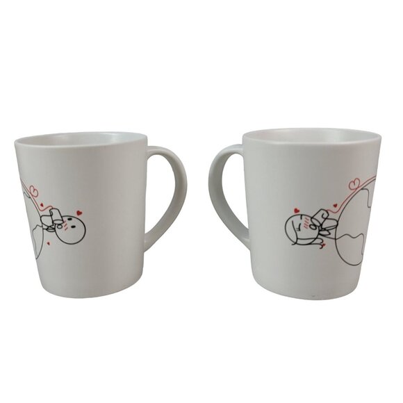 Human Touch 2 Mug Set Treat It With Love Soulmates Long Distance Romance Globe - Picture 6 of 12